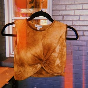 tie dye tie front crop top